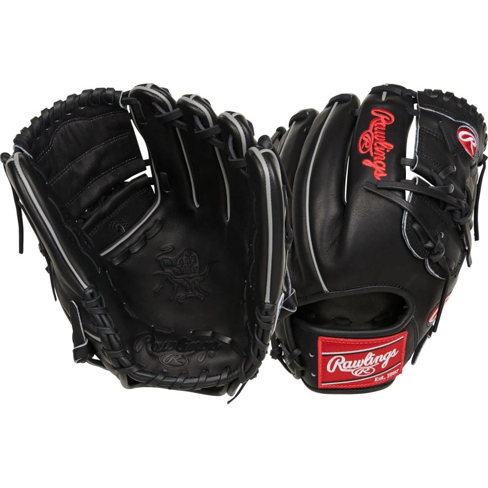 image:imageRawlings Heart of The Hide Baseball Glove Traditional Breakin Sizes 1125 1275 Multiple StylesBlack 2Piece Solid Web