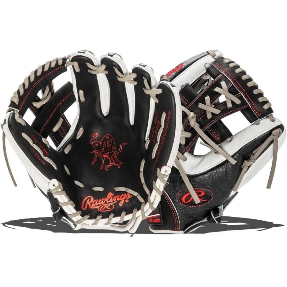 image:imageRawlings Heart of The Hide Baseball Glove Traditional Breakin Sizes 1125 1275 Multiple StylesBlack White Single Post Web