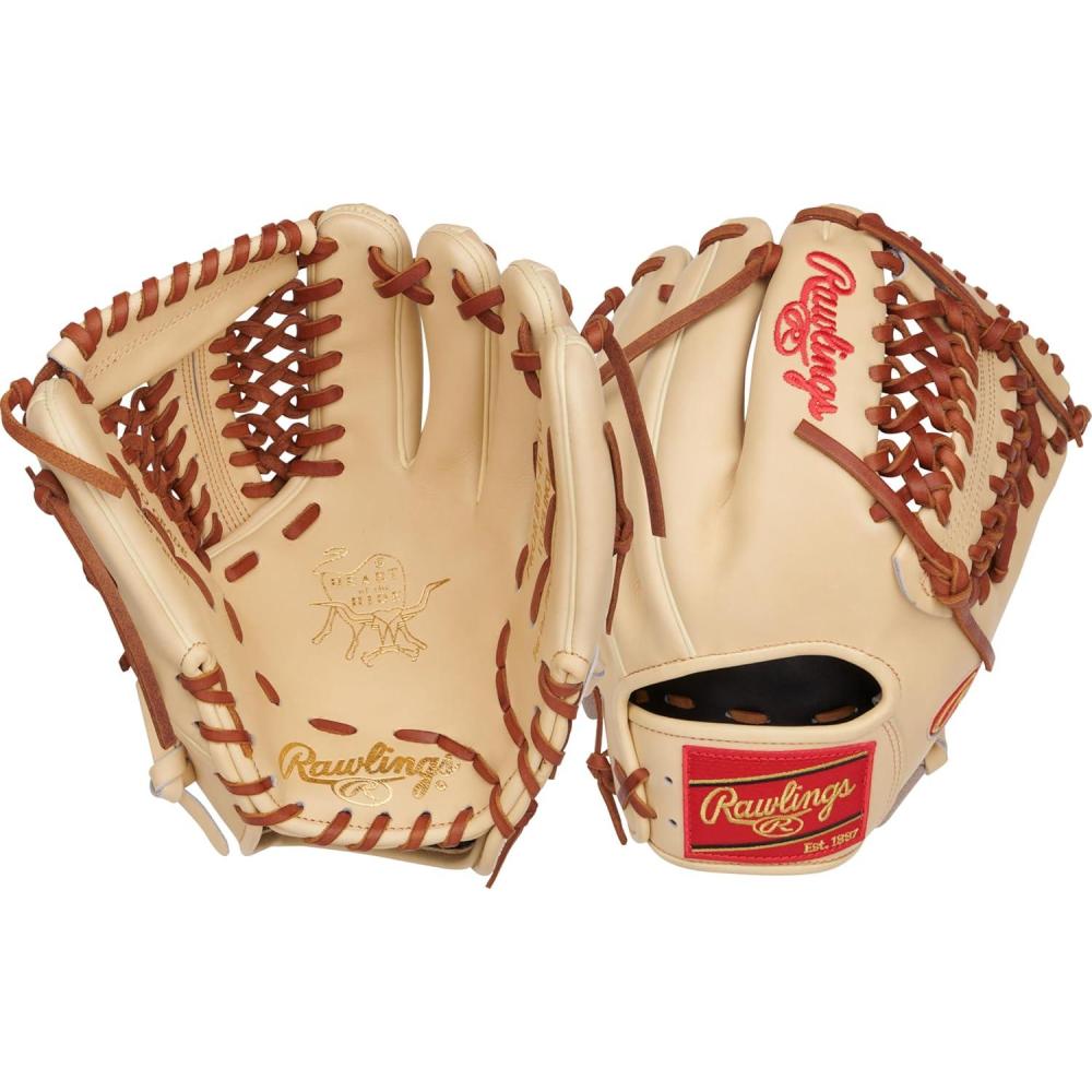 image:imageRawlings Heart of The Hide Baseball Glove Traditional Breakin Sizes 1125 1275 Multiple StylesCamel Modified TrapEze Web