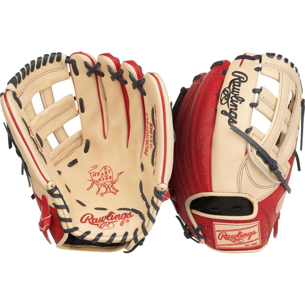 image:imageRawlings Heart of The Hide Baseball Glove Traditional Breakin Sizes 1125 1275 Multiple StylesCamel Scarlet Pro H Web