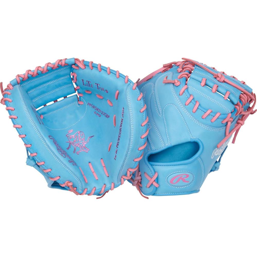 image:imageRawlings Heart of The Hide Baseball Glove Traditional Breakin Sizes 1125 1275 Multiple StylesColumbia Blue Pink 1Piece Solid Web
