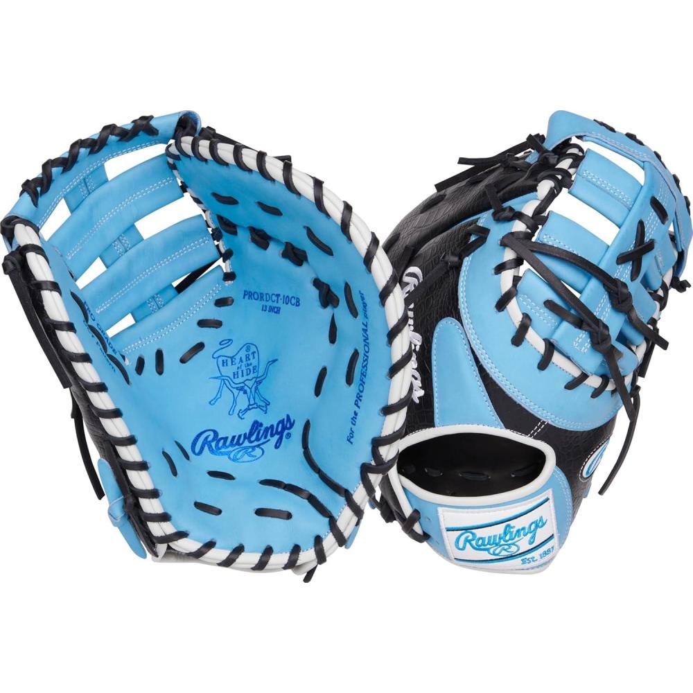 image:imageRawlings  Heart of The Hide Baseball Glove  Traditional Breakin  Sizes 1125  1275  Multiple StylesColumbia Blue  SinglePost DoubleBar Web