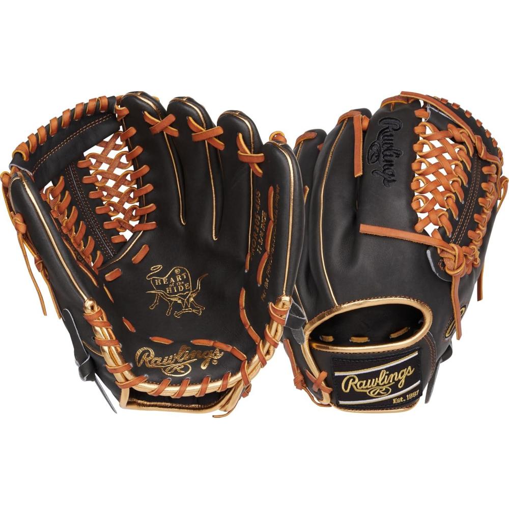 image:imageRawlings  Heart of The Hide Baseball Glove  Traditional Breakin  Sizes 1125  1275  Multiple StylesDark Shadow  Modified TrapEze Web