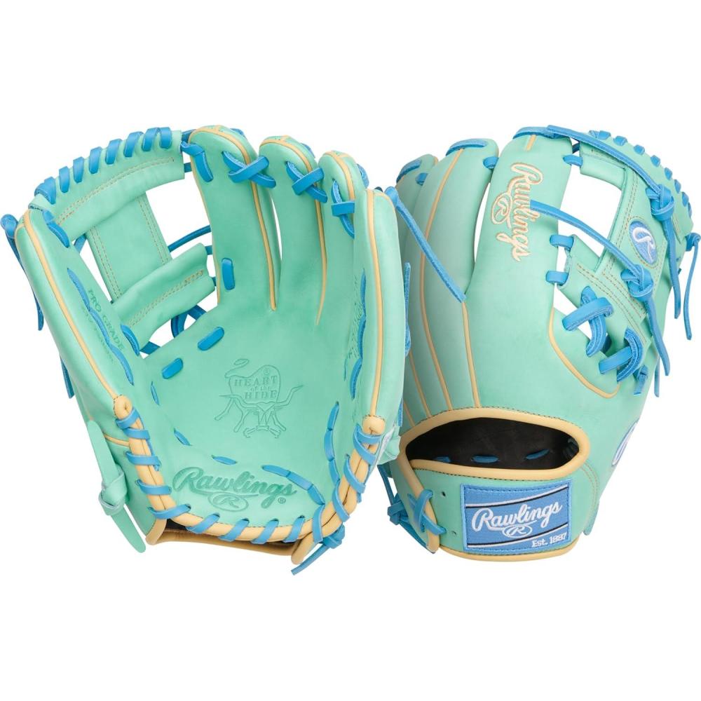 image:imageRawlings Heart of The Hide Baseball Glove Traditional Breakin Sizes 1125 1275 Multiple StylesMint Columbia Blue Pro I Web