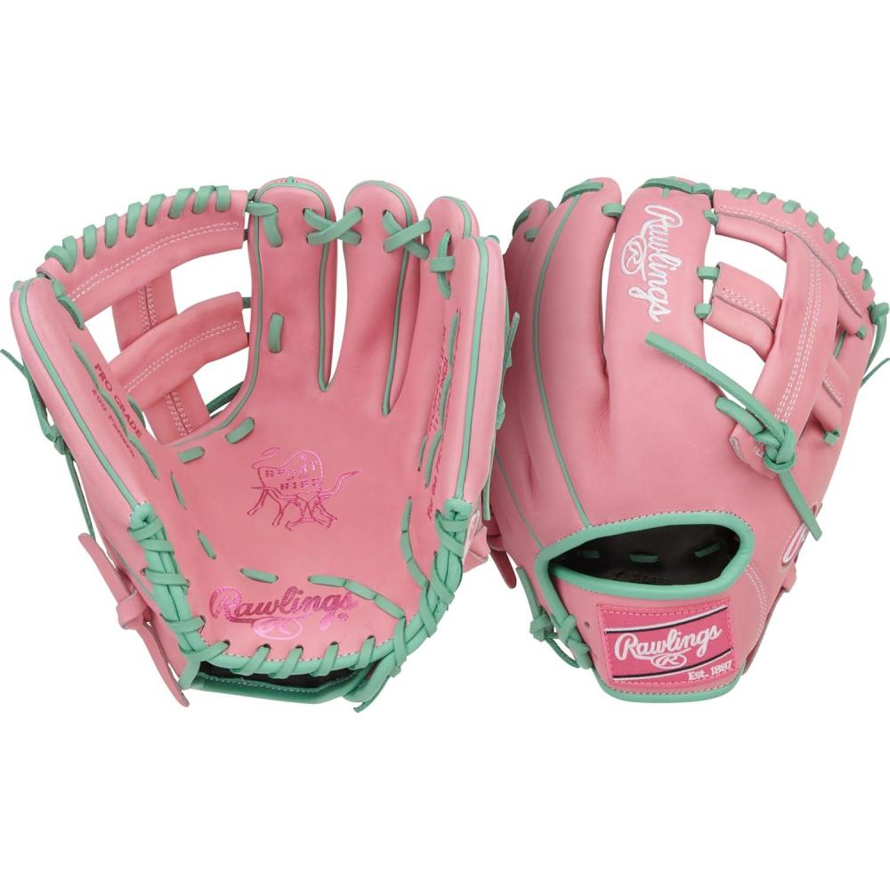 image:imageRawlings Heart of The Hide Baseball Glove Traditional Breakin Sizes 1125 1275 Multiple StylesPink Mint Single Post Web