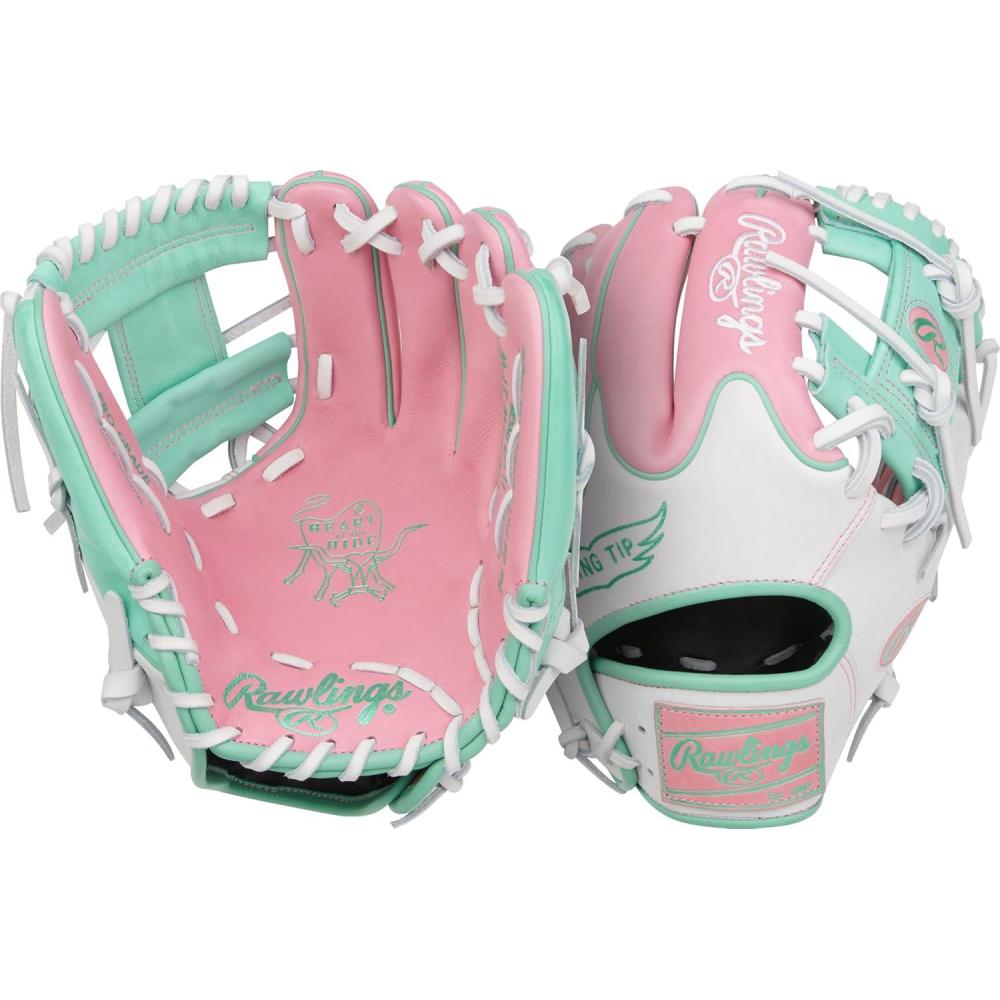image:imageRawlings Heart of The Hide Baseball Glove Traditional Breakin Sizes 1125 1275 Multiple StylesPink White Mint Pro I Web