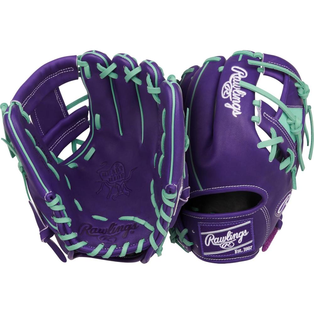 image:imageRawlings Heart of The Hide Baseball Glove Traditional Breakin Sizes 1125 1275 Multiple StylesPurple Mint REV1X Web