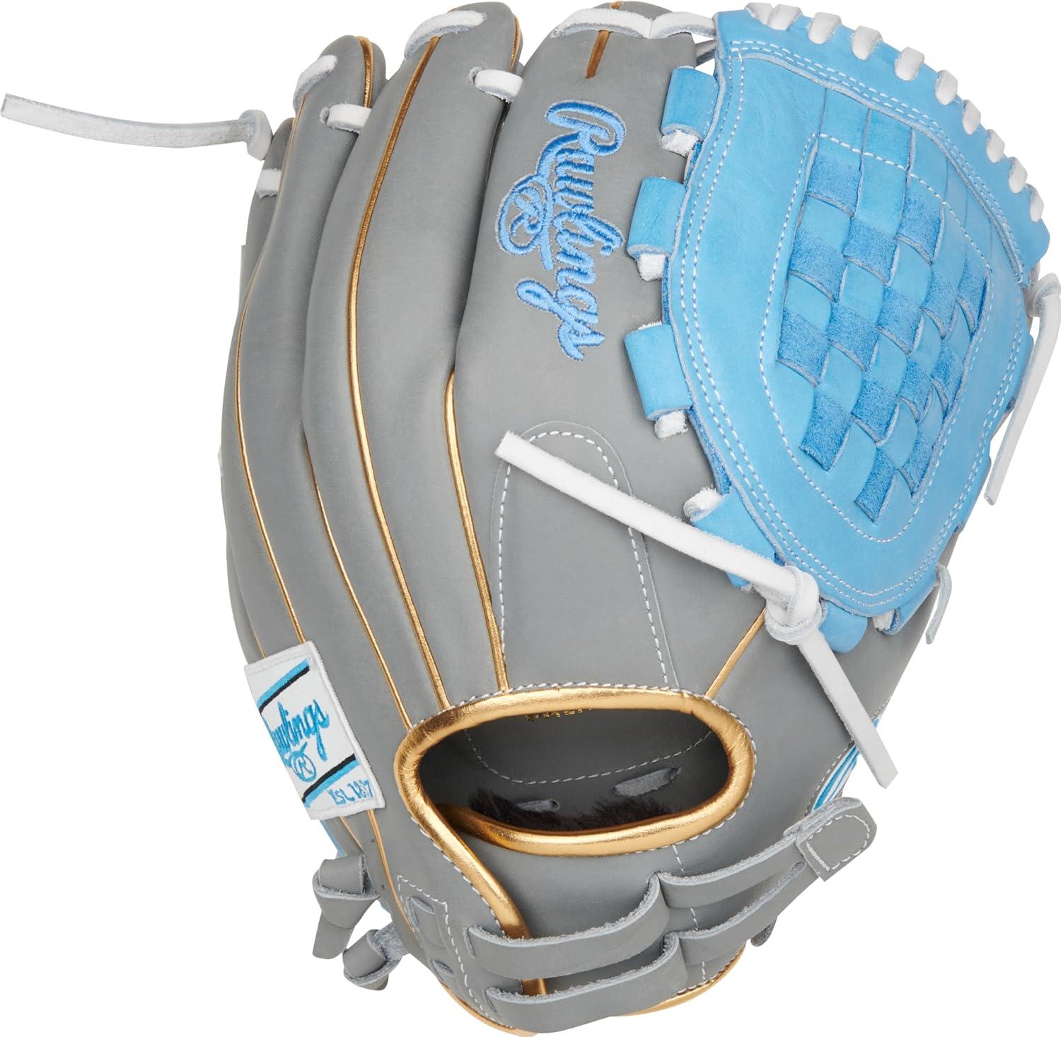 image:imageRawlings Liberty Advanced Color Series Fastpitch Softball Glove Sizes 1175 13 Multiple StylesGrey Columbia Blue Gold Basket Web
