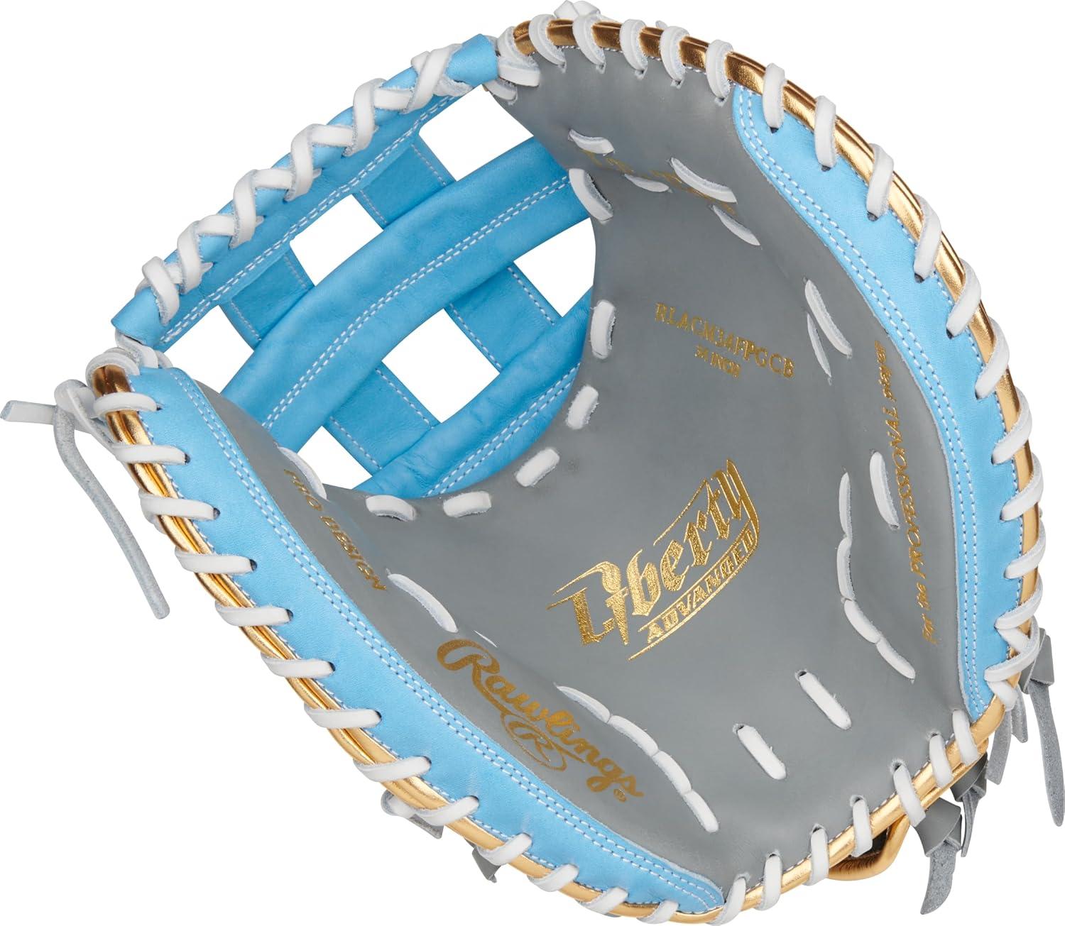 image:imageRawlings Liberty Advanced Color Series Fastpitch Softball Glove Sizes 1175 13 Multiple StylesGrey Columbia Blue Gold Modified Pro H Web