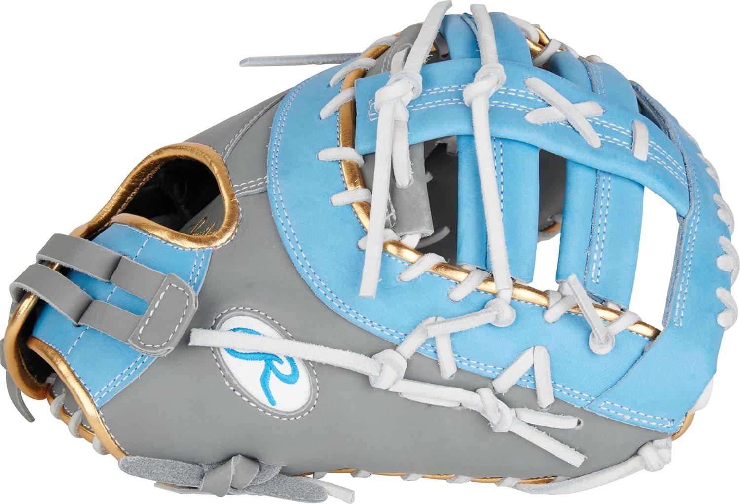 image:imageRawlings Liberty Advanced Color Series Fastpitch Softball Glove Sizes 1175 13 Multiple StylesGrey Columbia Blue Gold Single Post DoubleBar Web