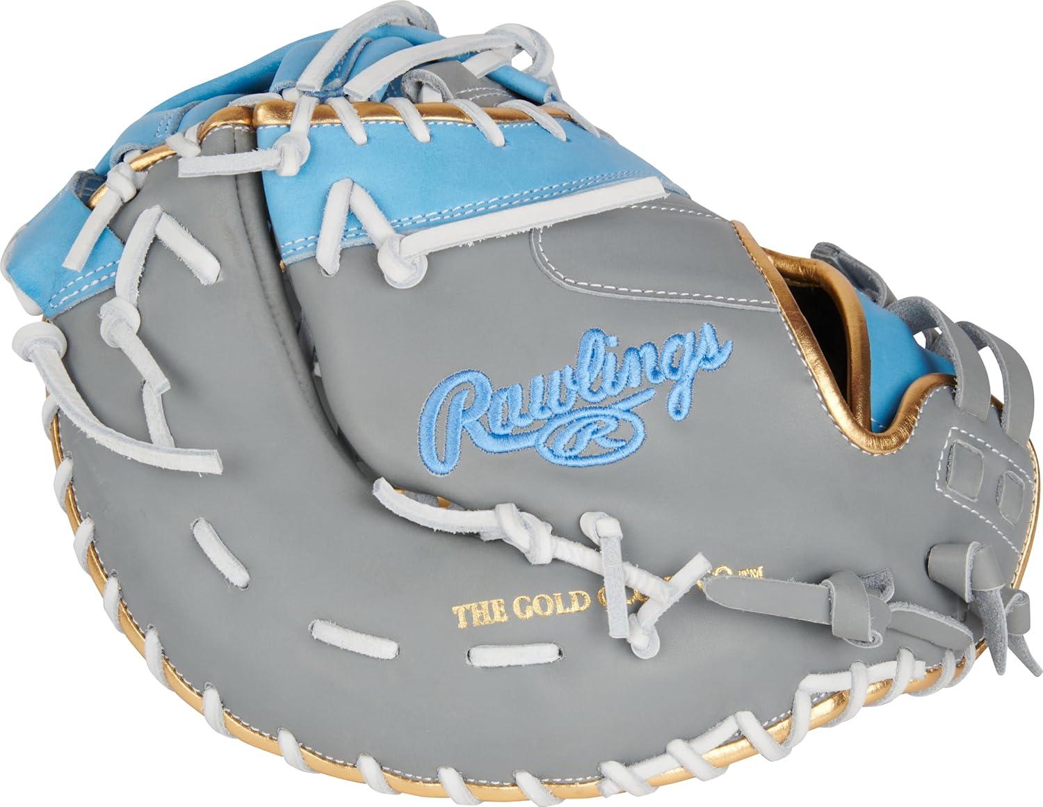image:imageRawlings Liberty Advanced Color Series Fastpitch Softball Glove Sizes 1175 13 Multiple StylesGrey Columbia Blue Gold Single Post DoubleBar Web
