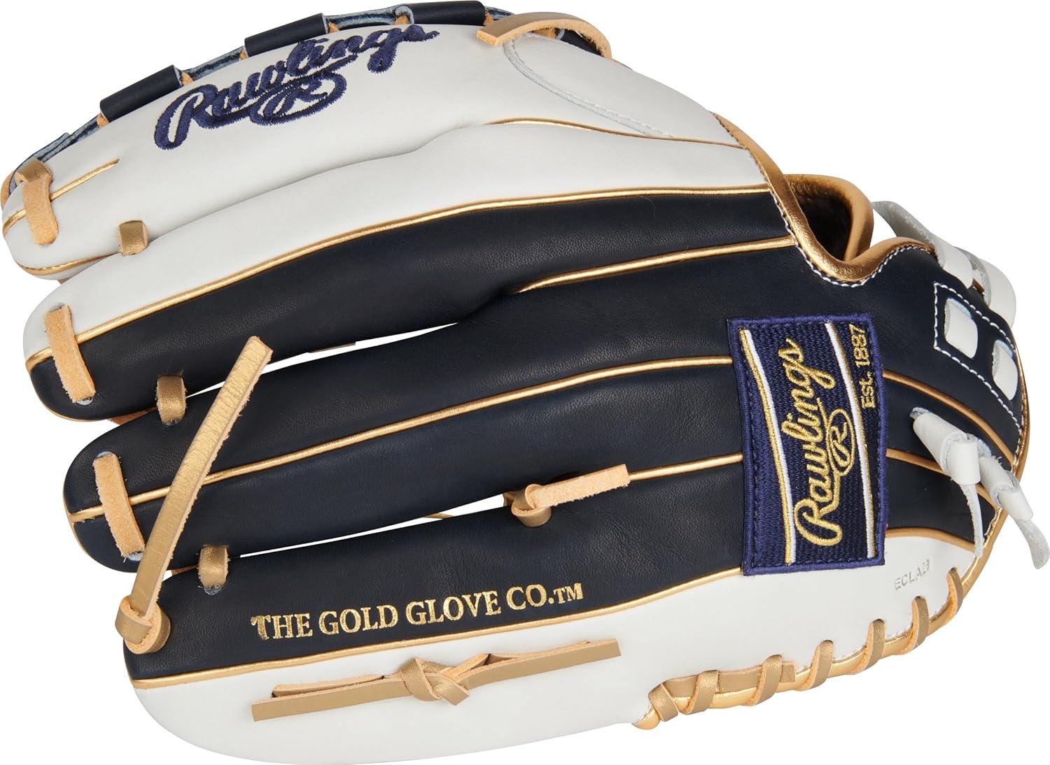 image:imageRawlings Liberty Advanced Color Series Fastpitch Softball Glove Sizes 1175 13 Multiple StylesWhite Navy Gold Basket Web