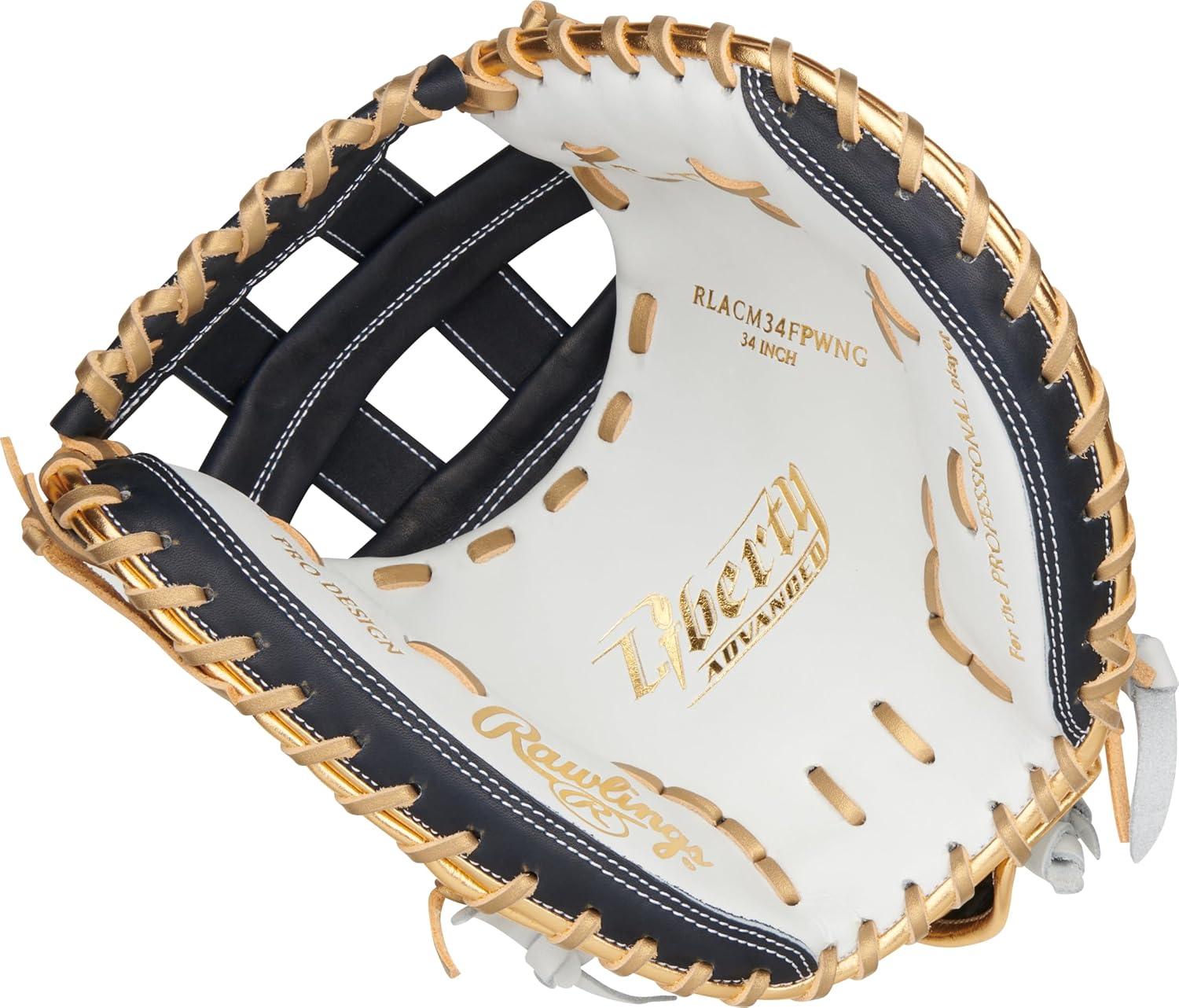 image:imageRawlings Liberty Advanced Color Series Fastpitch Softball Glove Sizes 1175 13 Multiple StylesWhite Navy Gold Modified Pro H Web