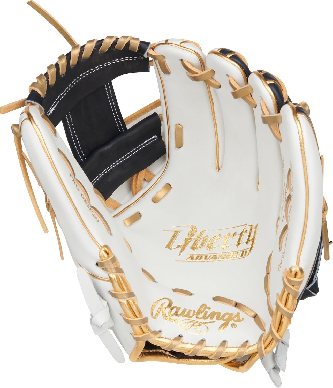 image:imageRawlings Liberty Advanced Color Series Fastpitch Softball Glove Sizes 1175 13 Multiple StylesWhite Navy Gold Pro I Web