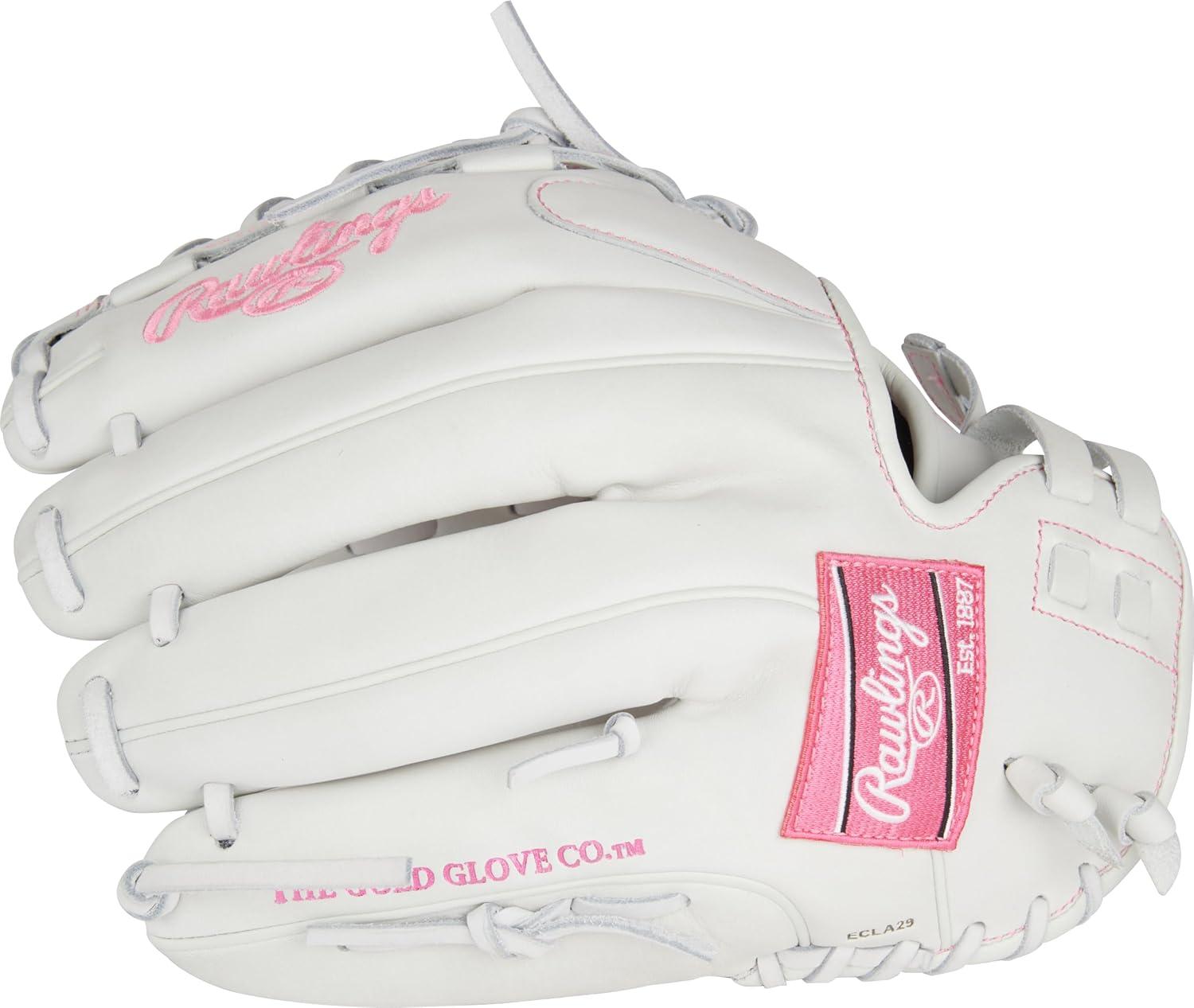 image:imageRawlings Liberty Advanced Color Series Fastpitch Softball Glove Sizes 1175 13 Multiple StylesWhite Pink XLaced Basket Web