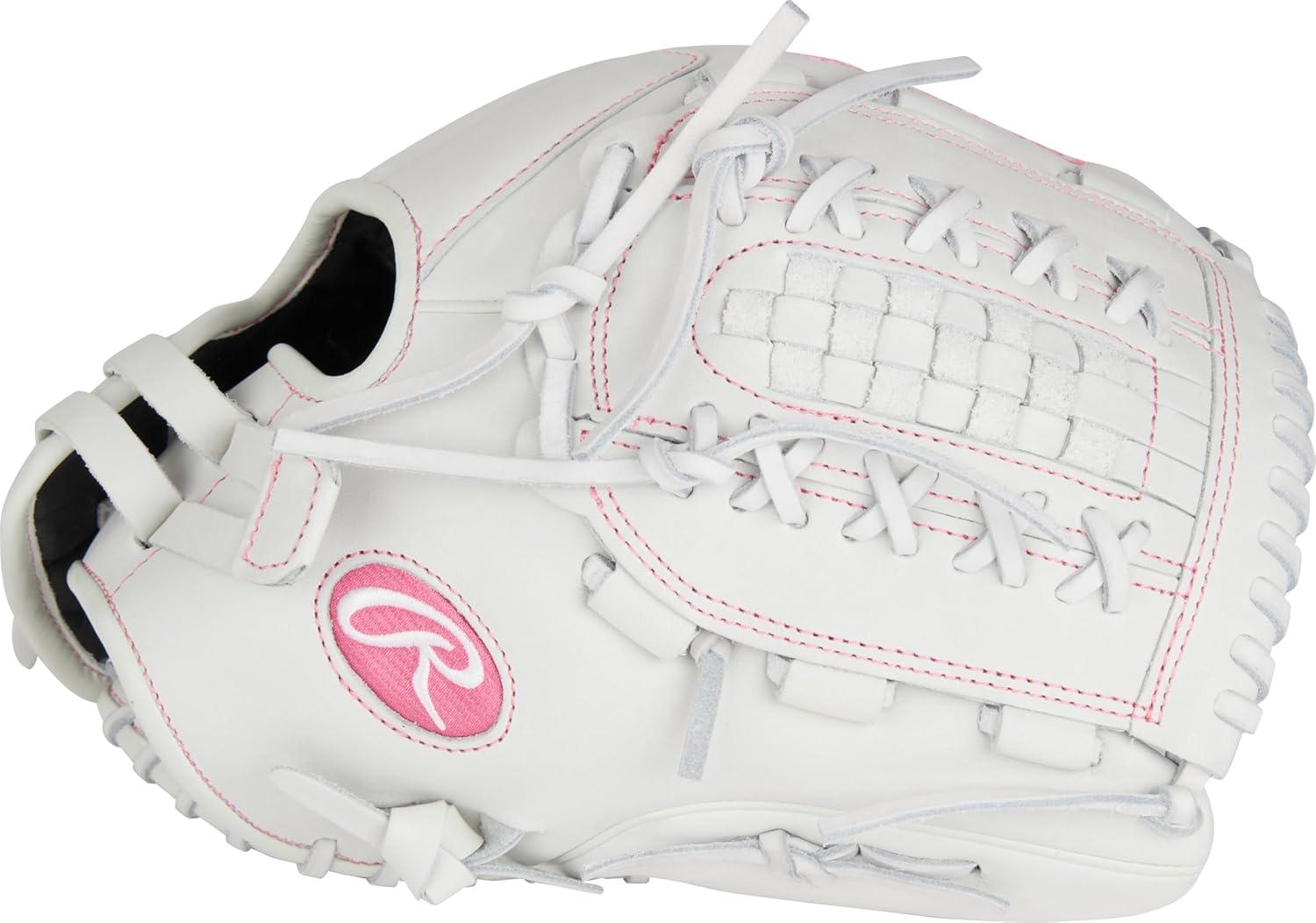 image:imageRawlings Liberty Advanced Color Series Fastpitch Softball Glove Sizes 1175 13 Multiple StylesWhite Pink XLaced Basket Web