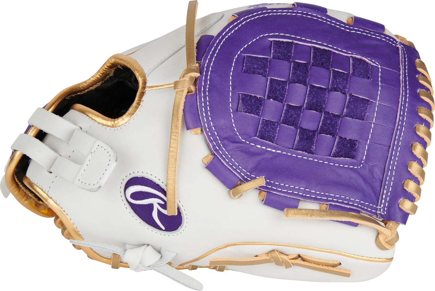 image:imageRawlings Liberty Advanced Color Series Fastpitch Softball Glove Sizes 1175 13 Multiple StylesWhite Purple Gold Basket Web