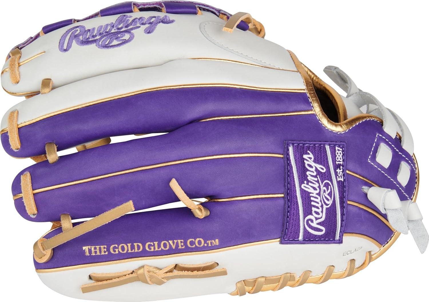 image:imageRawlings Liberty Advanced Color Series Fastpitch Softball Glove Sizes 1175 13 Multiple StylesWhite Purple Gold Basket Web