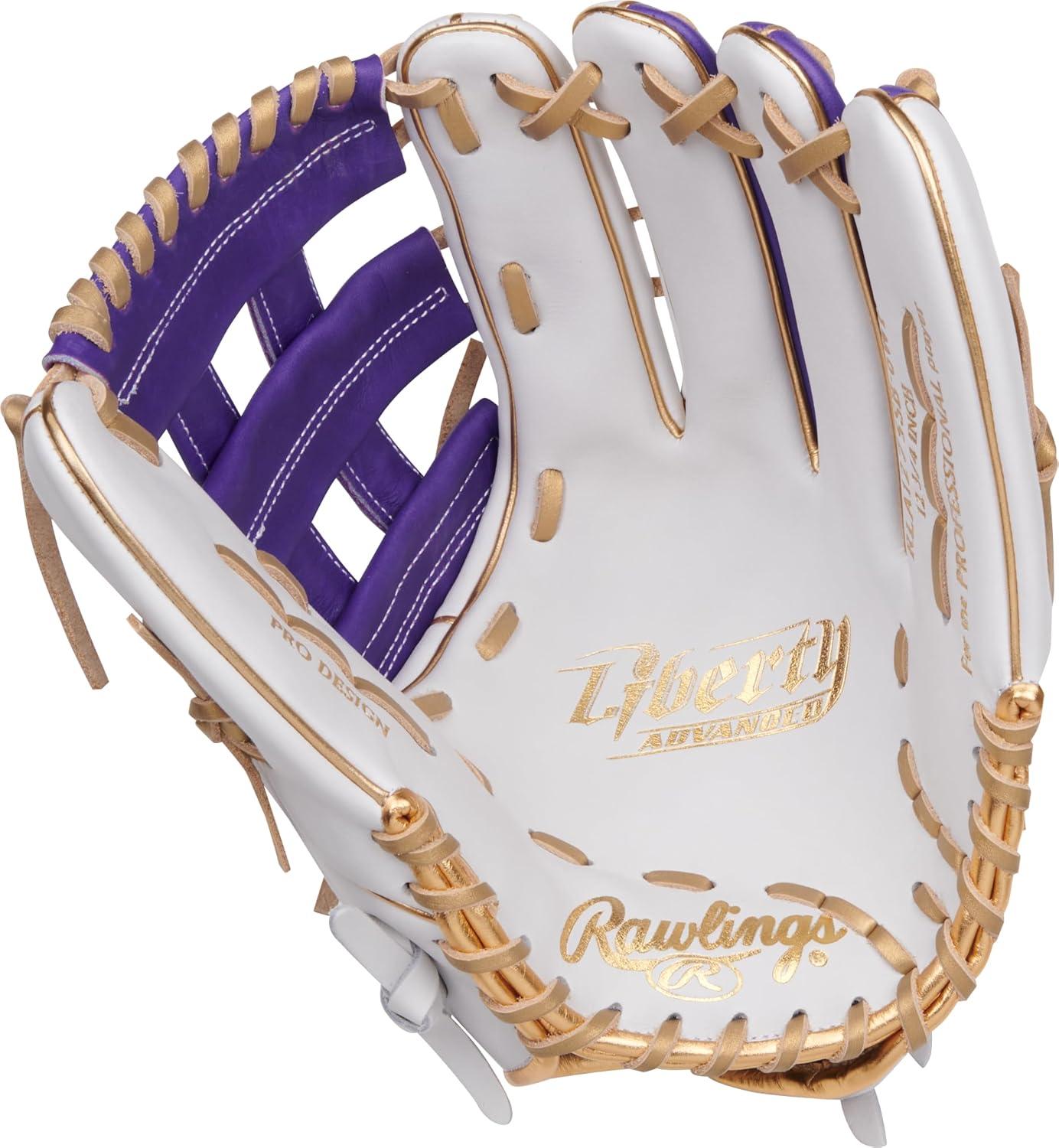 image:imageRawlings Liberty Advanced Color Series Fastpitch Softball Glove Sizes 1175 13 Multiple StylesWhite Purple Gold Pro H Web