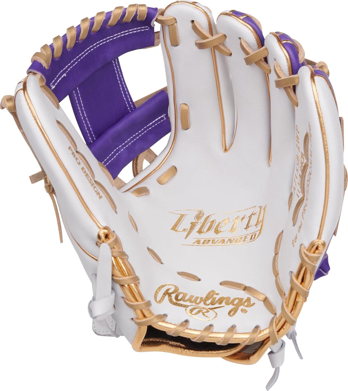 image:imageRawlings Liberty Advanced Color Series Fastpitch Softball Glove Sizes 1175 13 Multiple StylesWhite Purple Gold Pro I Web
