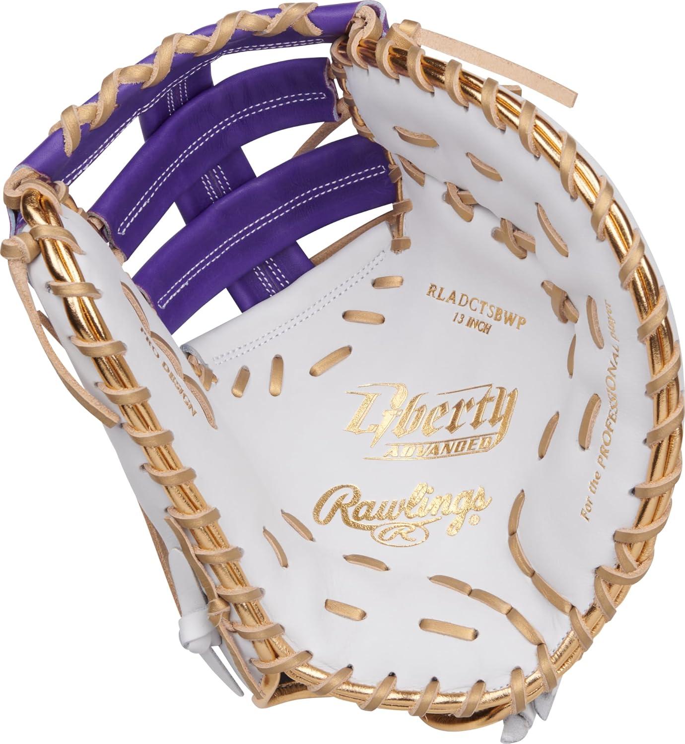 image:imageRawlings Liberty Advanced Color Series Fastpitch Softball Glove Sizes 1175 13 Multiple StylesWhite Purple Gold Single Post DoubleBar Web