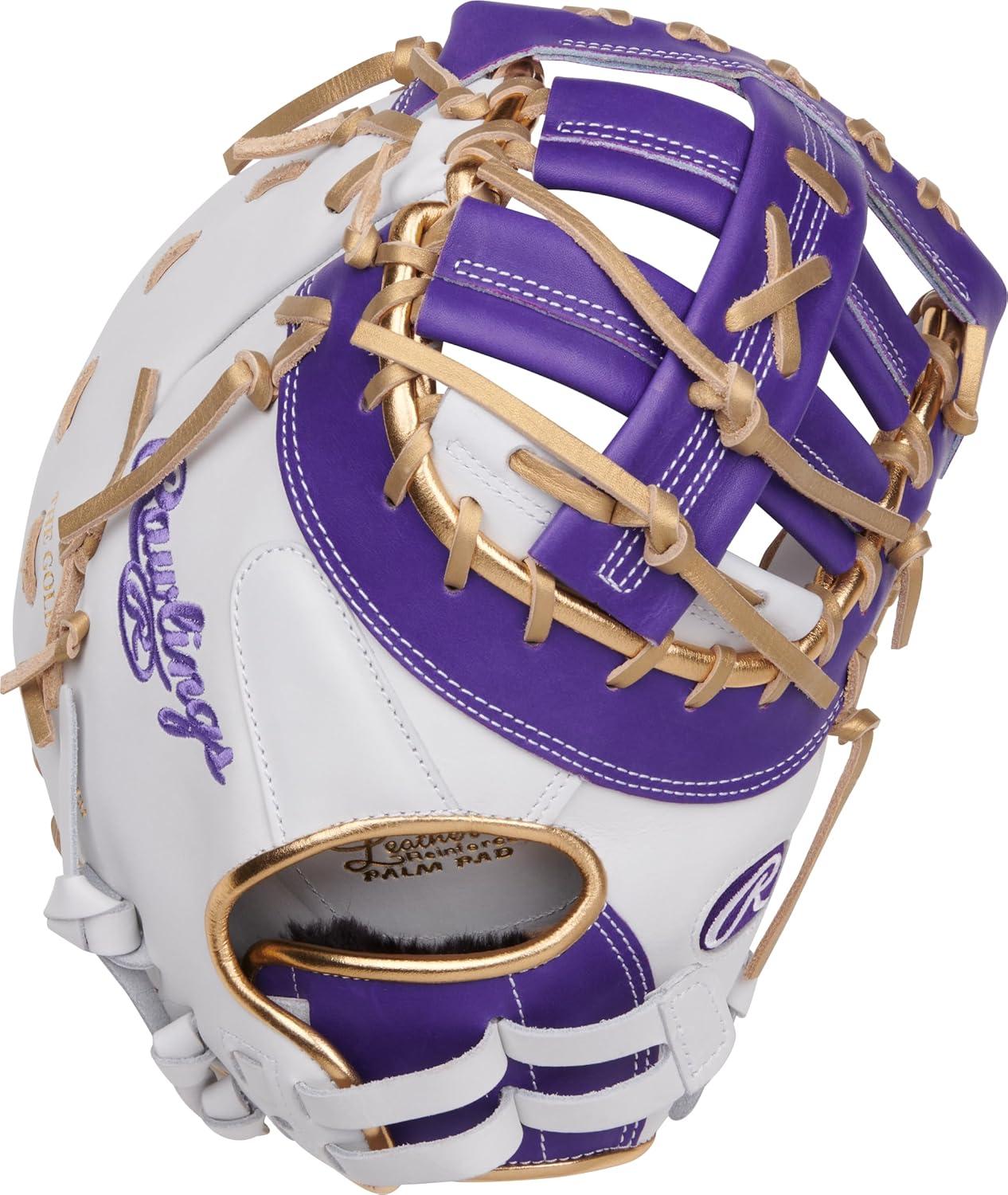 image:imageRawlings Liberty Advanced Color Series Fastpitch Softball Glove Sizes 1175 13 Multiple StylesWhite Purple Gold Single Post DoubleBar Web
