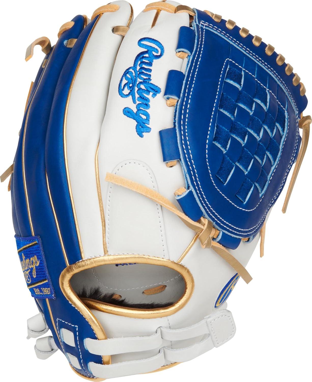 image:imageRawlings Liberty Advanced Color Series Fastpitch Softball Glove Sizes 1175 13 Multiple StylesWhite Royal Gold Basket Web