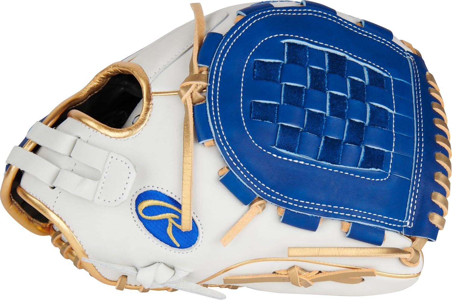 image:imageRawlings Liberty Advanced Color Series Fastpitch Softball Glove Sizes 1175 13 Multiple StylesWhite Royal Gold Basket Web
