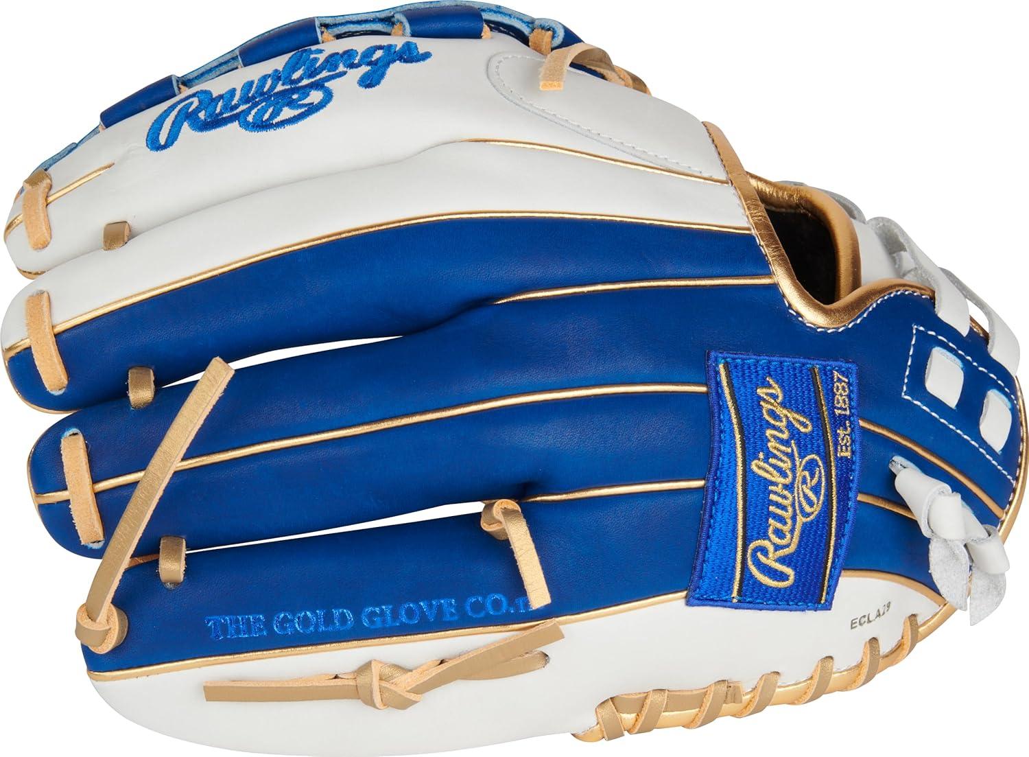 image:imageRawlings Liberty Advanced Color Series Fastpitch Softball Glove Sizes 1175 13 Multiple StylesWhite Royal Gold Basket Web