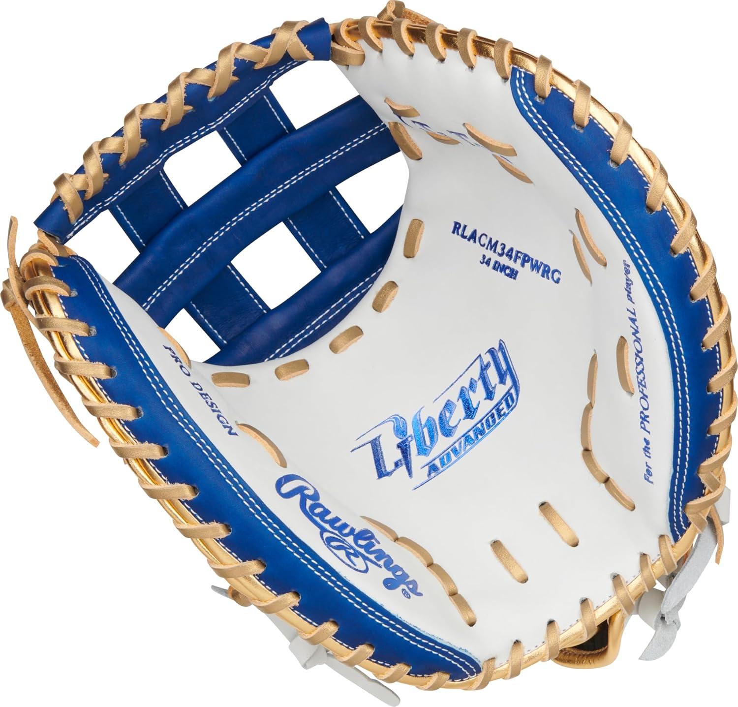 image:imageRawlings Liberty Advanced Color Series Fastpitch Softball Glove Sizes 1175 13 Multiple StylesWhite Royal Gold Modified Pro H Web
