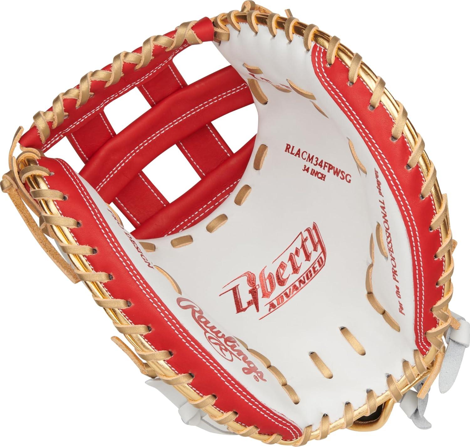 image:imageRawlings Liberty Advanced Color Series Fastpitch Softball Glove Sizes 1175 13 Multiple StylesWhite Scarlet Gold Modified Pro H Web