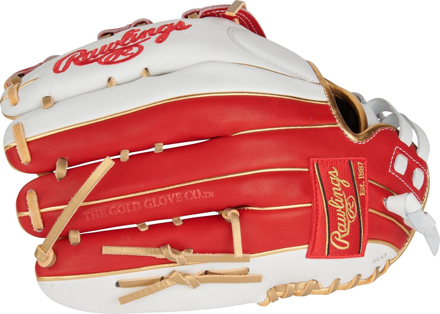 image:imageRawlings Liberty Advanced Color Series Fastpitch Softball Glove Sizes 1175 13 Multiple StylesWhite Scarlet Gold Pro H Web