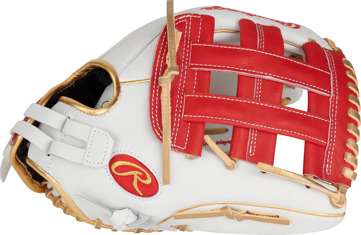 image:imageRawlings Liberty Advanced Color Series Fastpitch Softball Glove Sizes 1175 13 Multiple StylesWhite Scarlet Gold Pro H Web