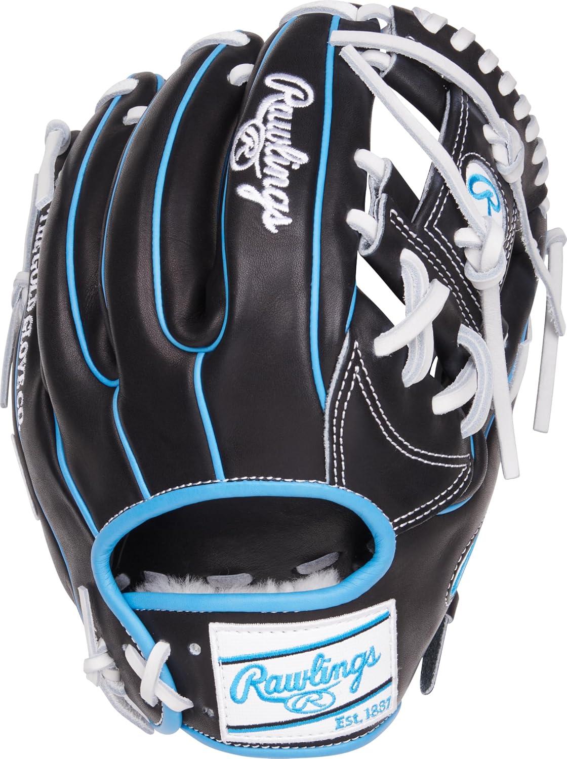 image:imageRawlings PRO Preferred Baseball Glove Sizes 115 1275 Multiple StylesBlack Columbia Blue Pro I Web