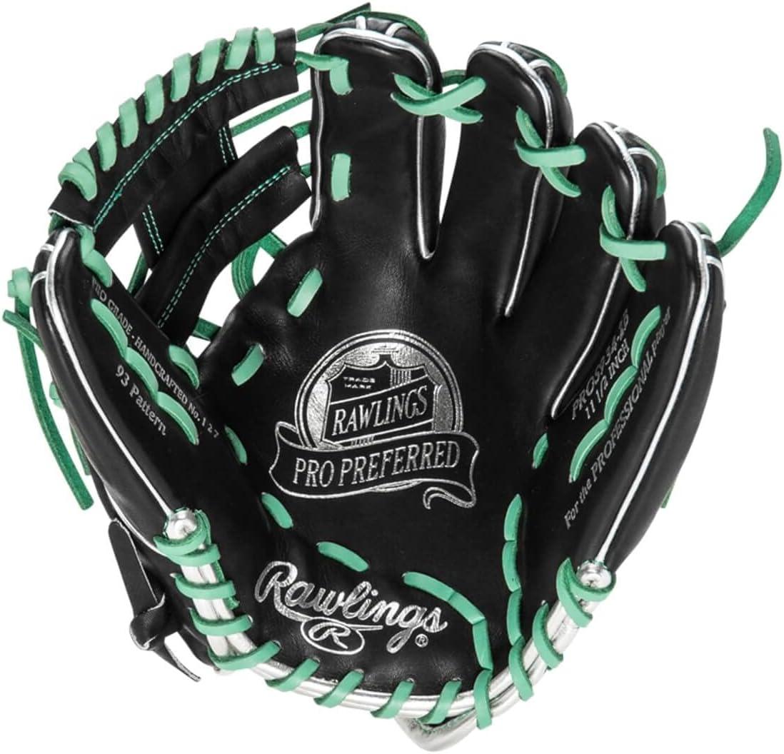 image:imageRawlings PRO Preferred Baseball Glove Sizes 115 1275 Multiple StylesBlack Mint Silver Pro I Web