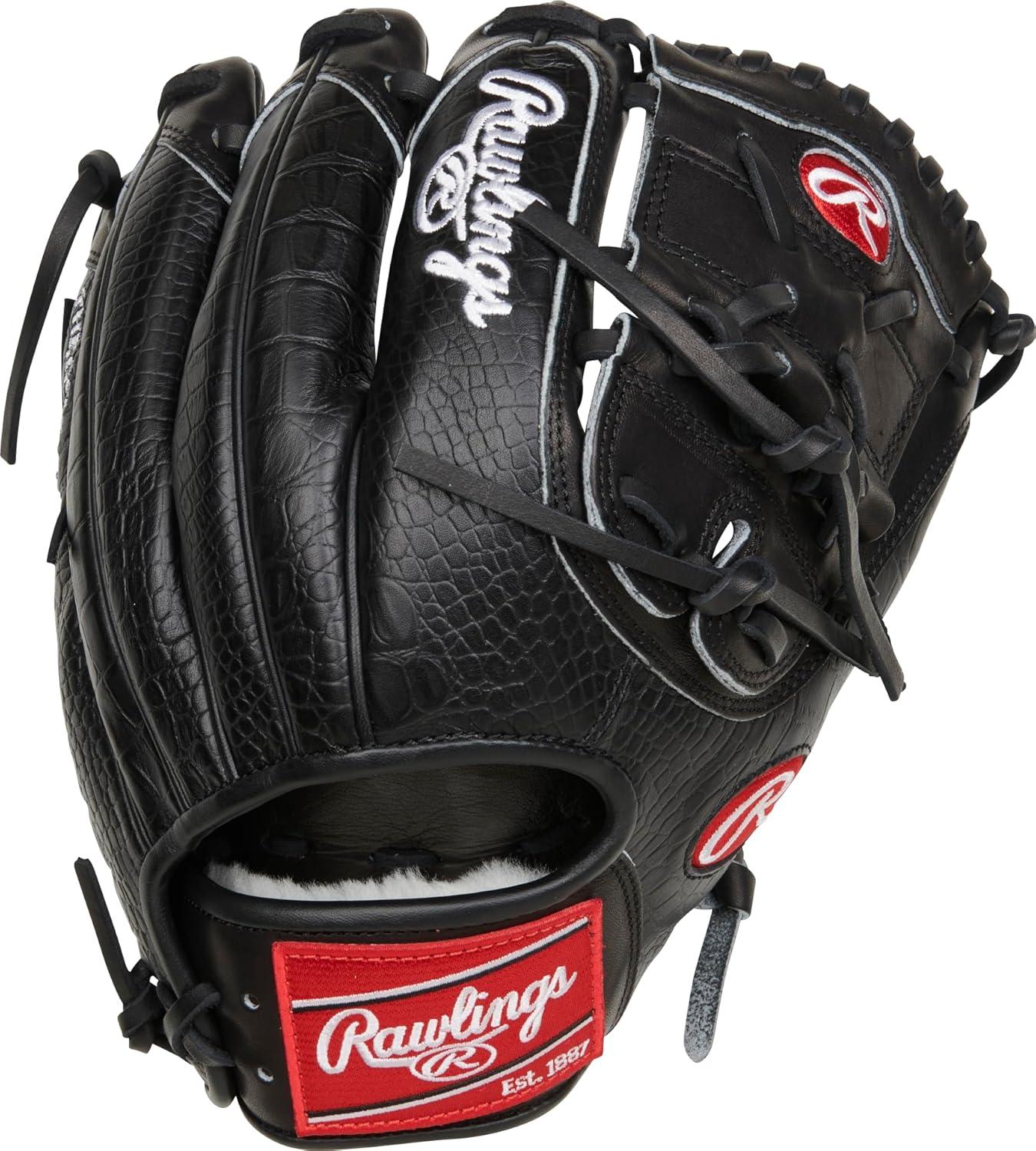 image:imageRawlings PRO Preferred Baseball Glove Sizes 115 1275 Multiple StylesDeGrom Black Croc TwoPiece Solid Web