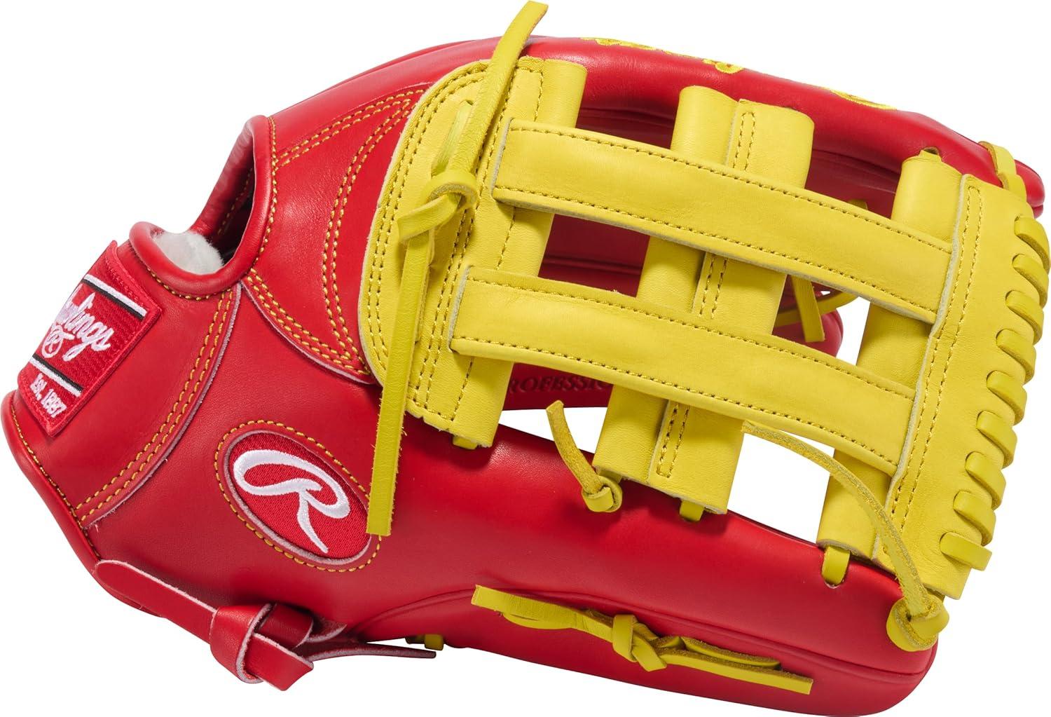 image:imageRawlings PRO Preferred Baseball Glove Sizes 115 1275 Multiple StylesScarlet Yellow Pro H Web