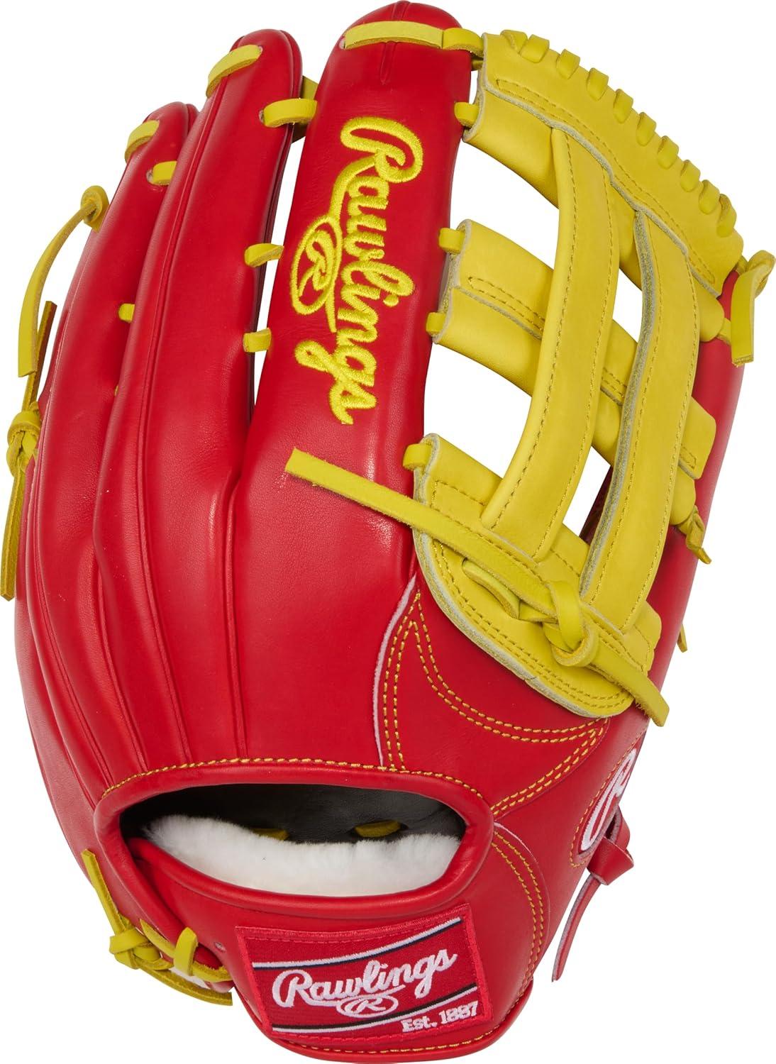 image:imageRawlings PRO Preferred Baseball Glove Sizes 115 1275 Multiple StylesScarlet Yellow Pro H Web