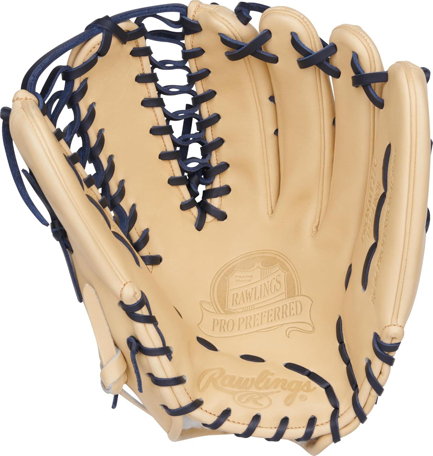 image:imageRawlings PRO Preferred Baseball Glove Sizes 115 1275 Multiple StylesTrout Camel Trapeze Web