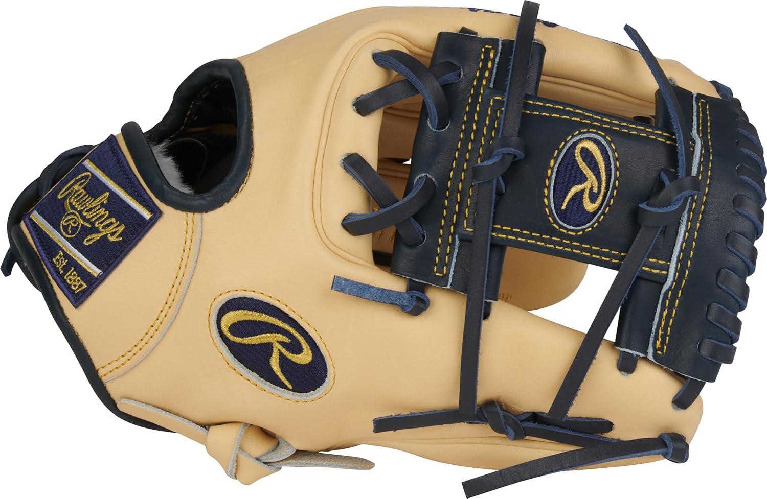 image:imageRawlings PRO Preferred Baseball Glove Sizes 115 1275 Multiple StylesVolpe Camel Navy Pro I Web