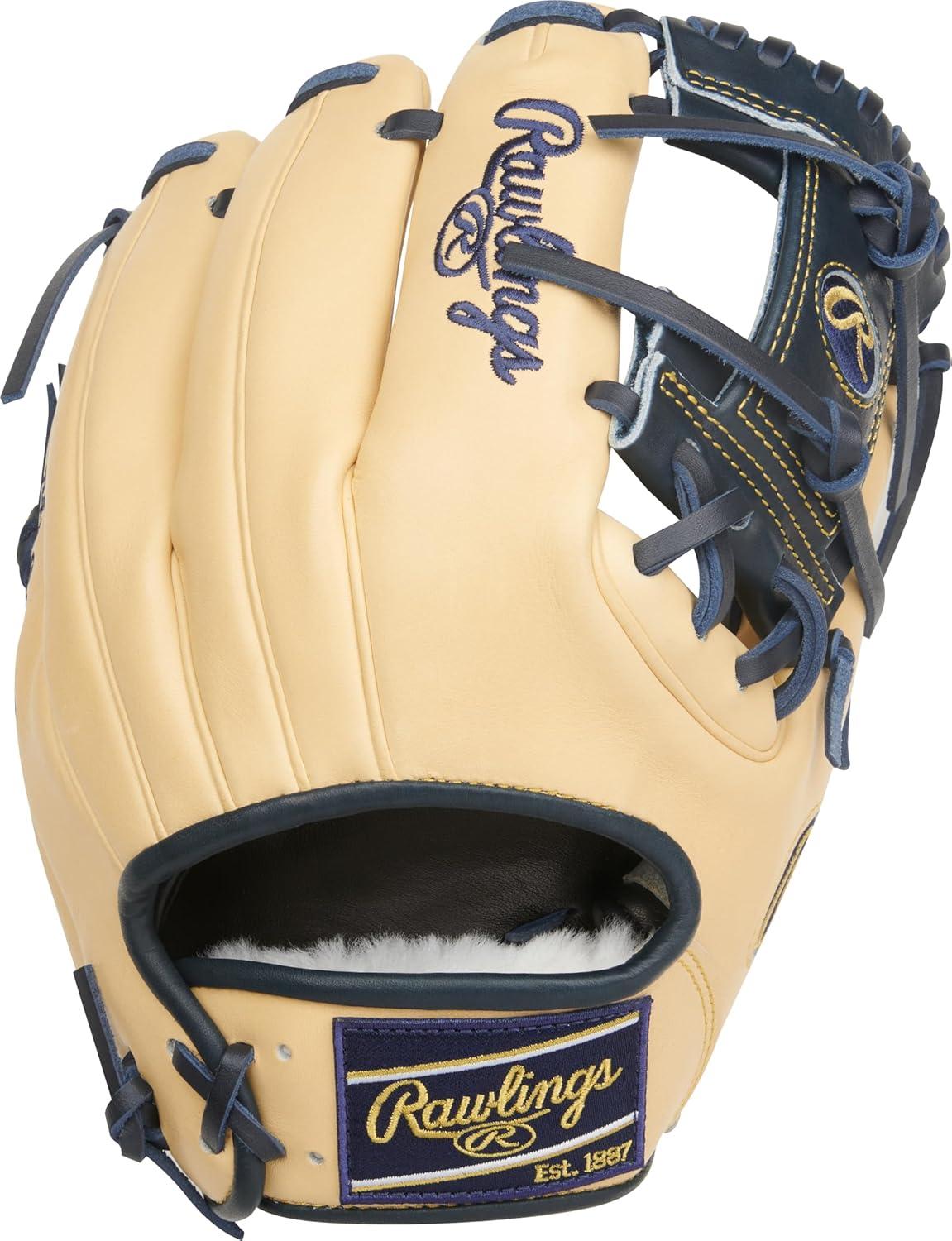 image:imageRawlings PRO Preferred Baseball Glove Sizes 115 1275 Multiple StylesVolpe Camel Navy Pro I Web