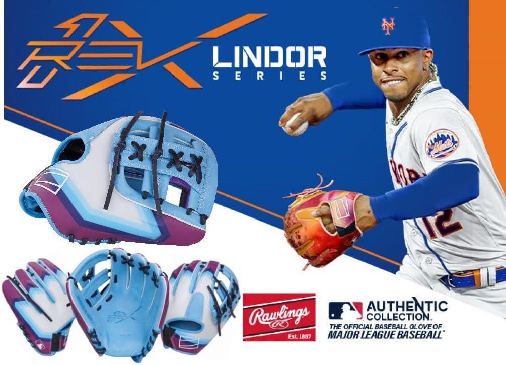 image:imageRawlings REV1X Baseball Glove Sizes 115 1275 Multiple StylesColumbia Blue Navy Split Single Post Web
