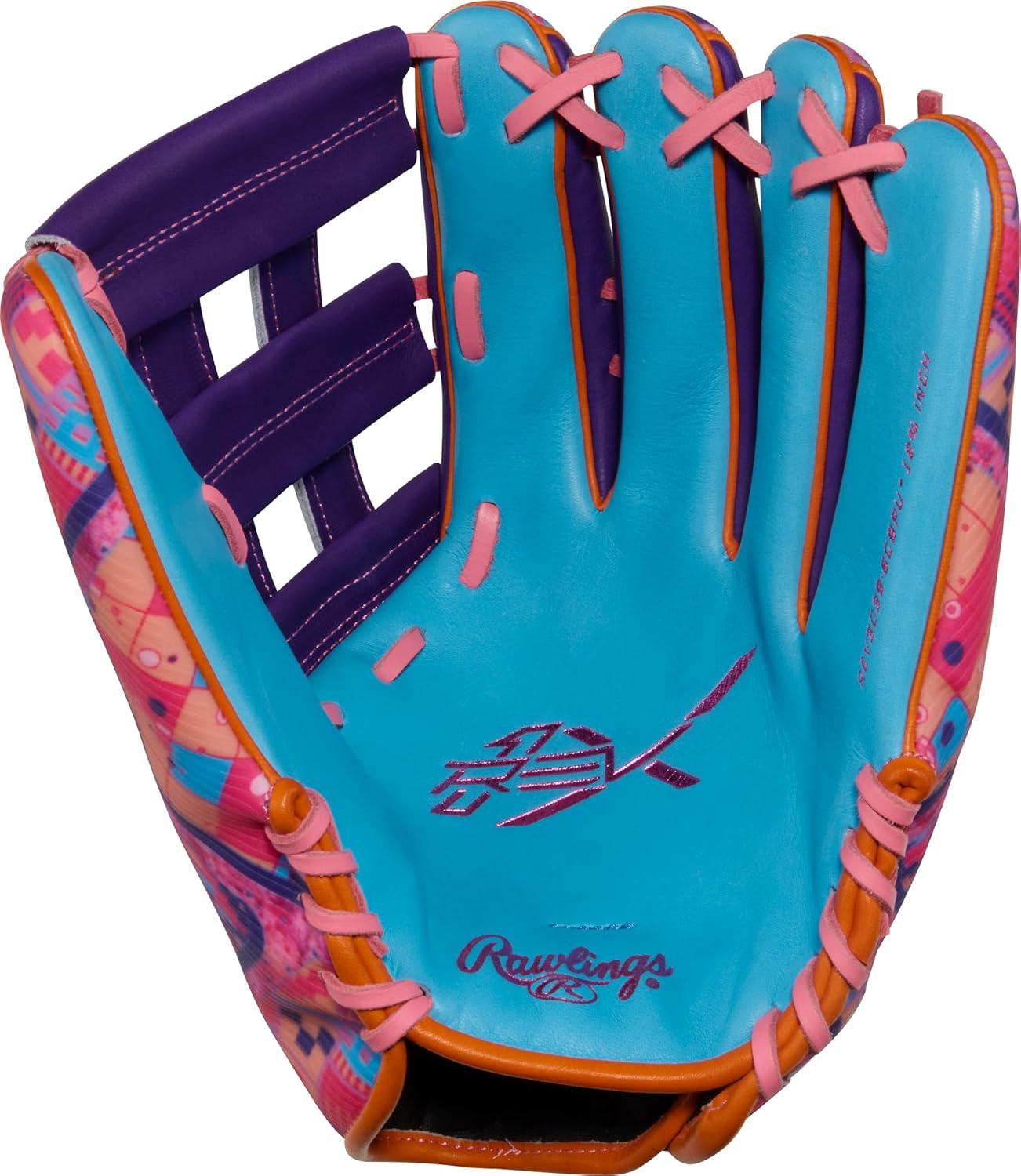 image:imageRawlings REV1X Baseball Glove Sizes 115 1275 Multiple StylesColumbia Blue Purple Pro H Web