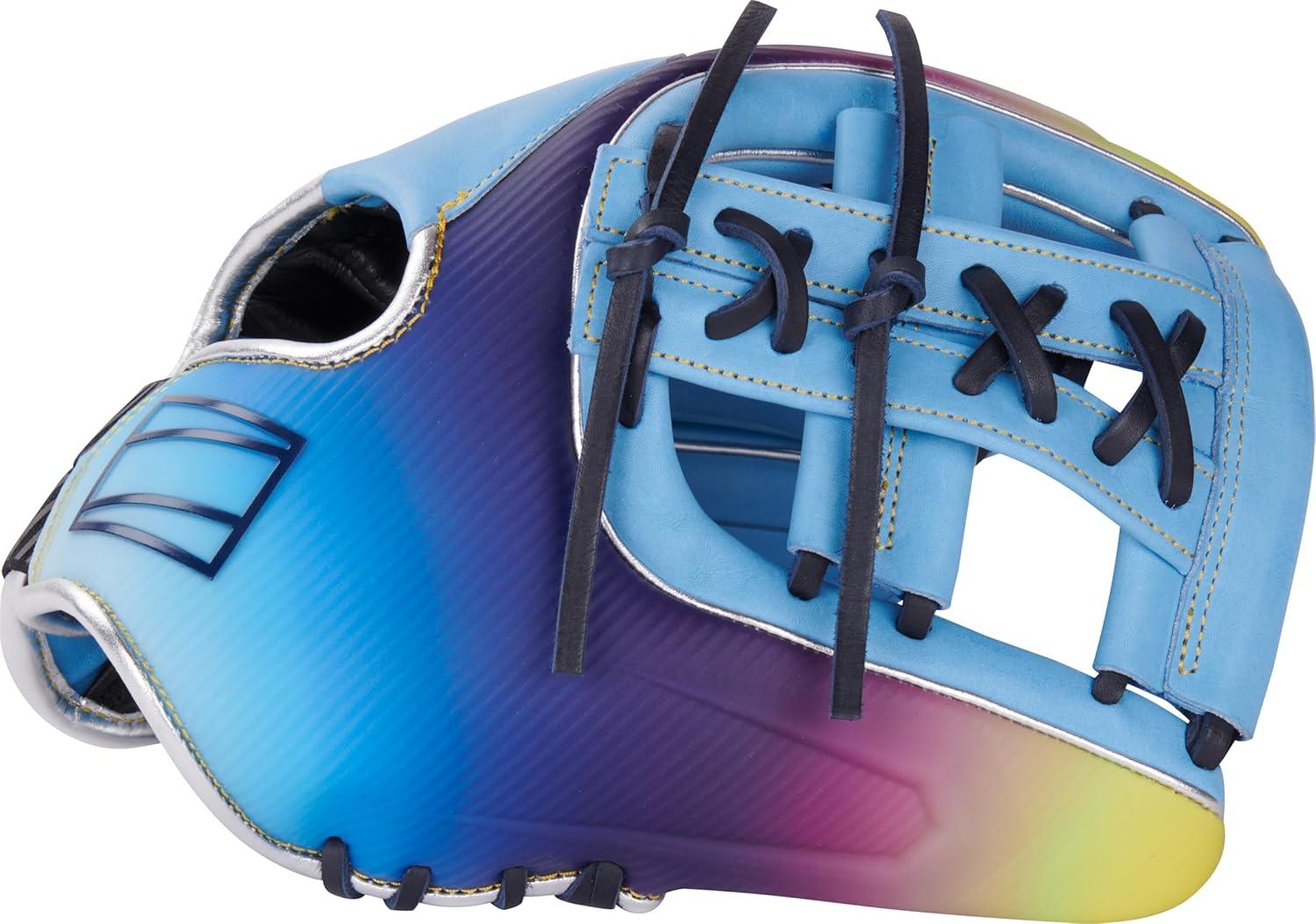 image:imageRawlings REV1X Baseball Glove Sizes 115 1275 Multiple StylesColumbia Blue Purple Yellow Split Single Post Web