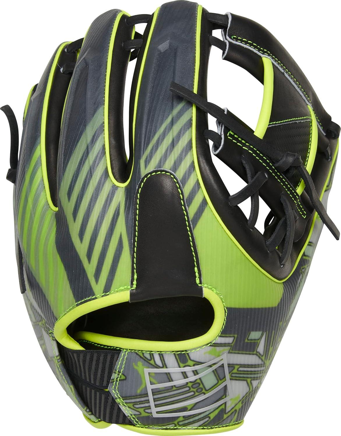 image:imageRawlings REV1X Baseball Glove Sizes 115 1275 Multiple StylesLindor Black Optic Yellow Pro I Web