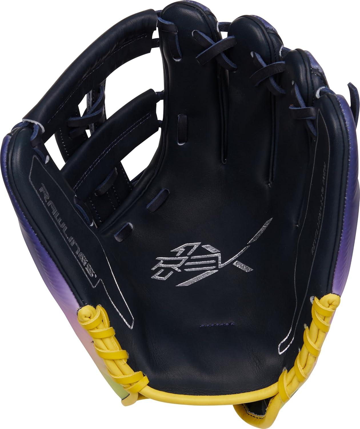 image:imageRawlings REV1X Baseball Glove Sizes 115 1275 Multiple StylesNavy Purple Pink Yellow Split Single Post Web