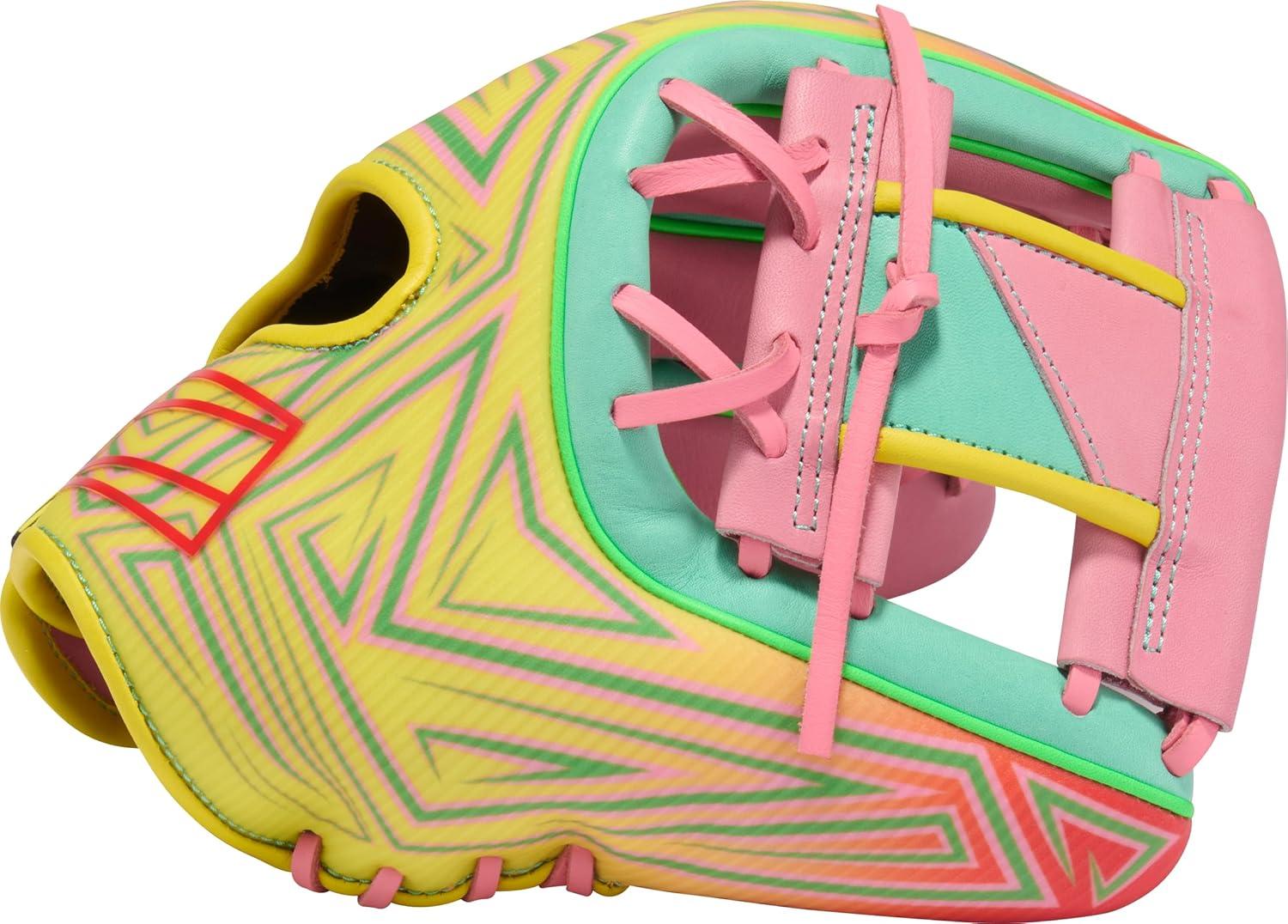 image:imageRawlings REV1X Baseball Glove Sizes 115 1275 Multiple StylesPink Yellow REV1X I Web