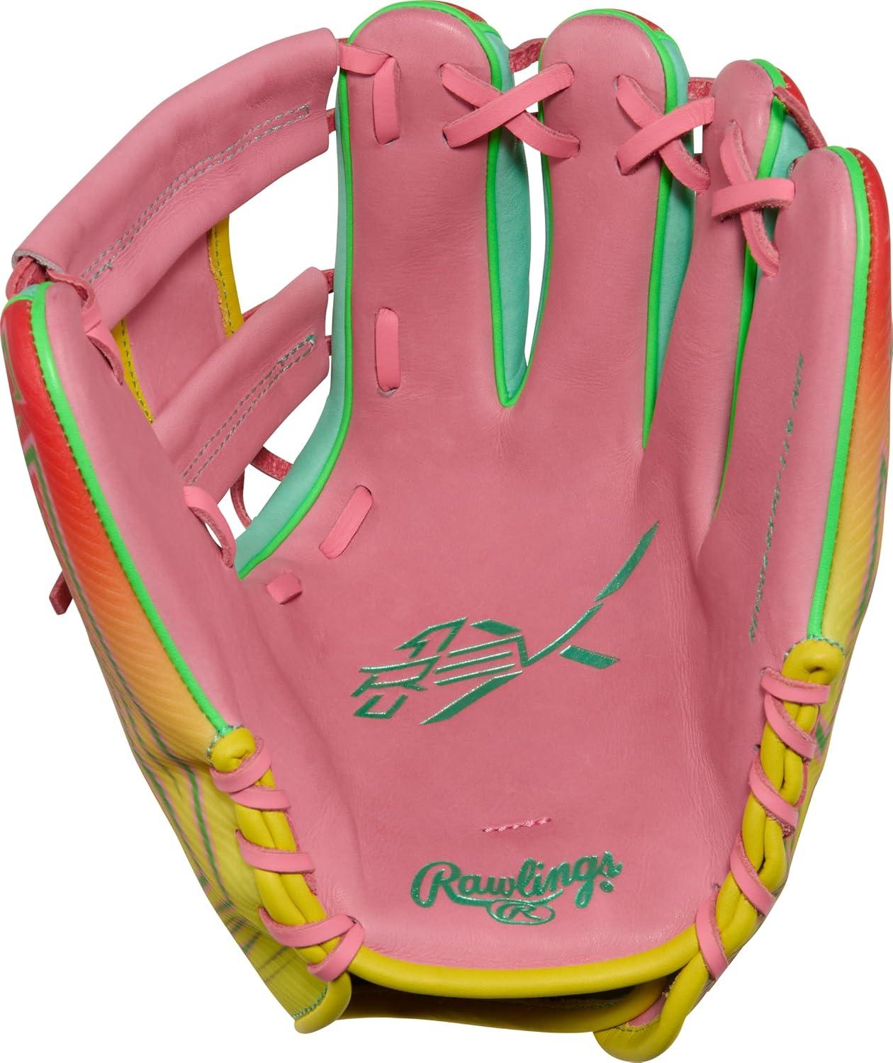 image:imageRawlings REV1X Baseball Glove Sizes 115 1275 Multiple StylesPink Yellow REV1X I Web