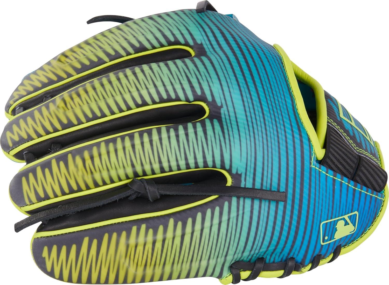image:imageRawlings REV1X Baseball Glove Sizes 115 1275 Multiple StylesTeal Yellow Black Split Single Post Web