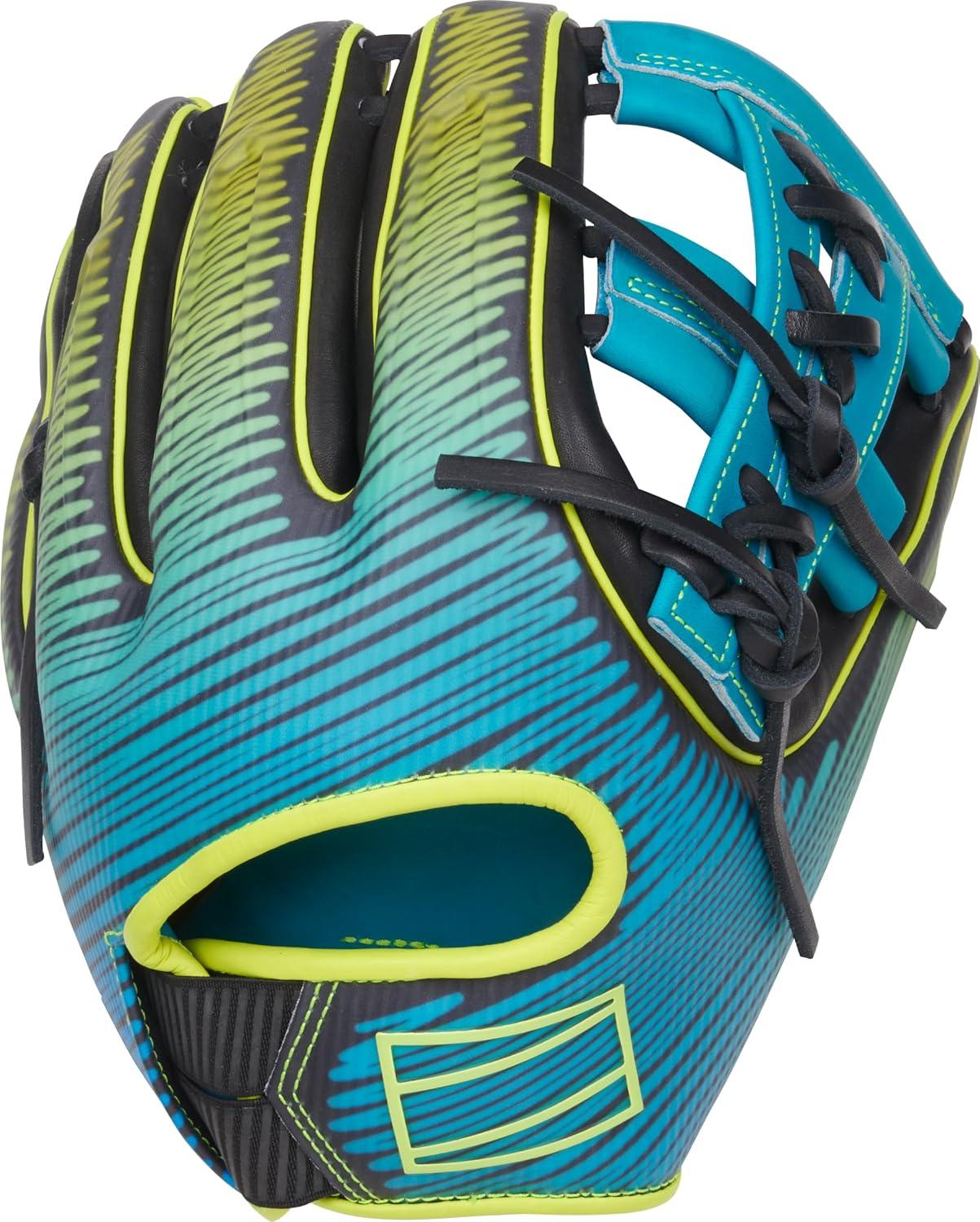 image:imageRawlings REV1X Baseball Glove Sizes 115 1275 Multiple StylesTeal Yellow Black Split Single Post Web